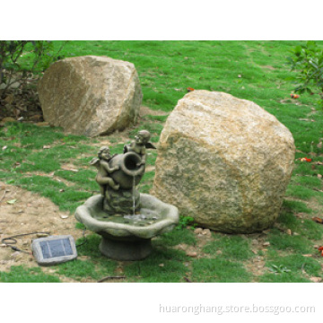 two angels pouring water solar fountain